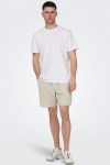 ONLY & SONS Tel Stripe Cotton Linen Shorts Moonstruck