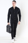 Clean Cut Copenhagen Oxford Mao Stretch L/S Koszule Black