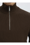 Selected Dane LS Structure Knit Kalf Zip Demitasse