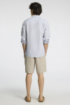 Selected Slim Sun Linen Shirt LS Bright White Thin Stripe