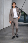 Selected SLIM OASIS LINEN BLAZER Dark Sand Melange