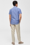 Selected Slim Linen Koszule SS Classic Medium Blue Melange