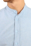 Clean Cut Rooney Flannel Henley Koszule Light Blue