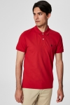 Selected Aro S/S Emroidery Polo Koszule Noos Scarlet Sage
