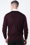 Lindbergh Merino O-Neck Dzianina Dark Bordeaux