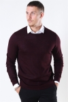 Lindbergh Merino O-Neck Dzianina Dark Bordeaux