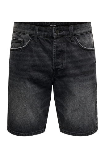 Edge Denim Shorts  Washed Black