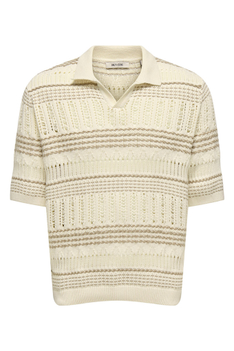 Karlos Relaxed Fit SS Resort Knit Polo Vanilla Ice
