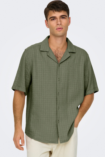 Latham Resort Linen Structure Shirt Dusty Olive