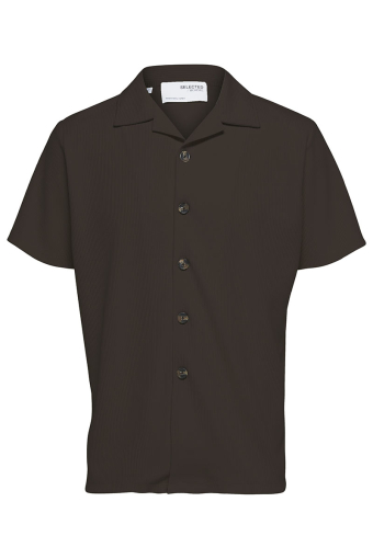 SLHLOOSE-PLISSE RESORT SS SHIRT EX Chocolate Brown