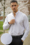 Clean Cut Copenhagen Oxford Stretch Stripe L/S Khaki Striped