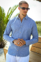 Selected Slim Sun Linen Shirt LS Medium Blue Denim