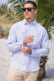 Selected Slim Sun Linen Shirt LS Bright White Thin Stripe
